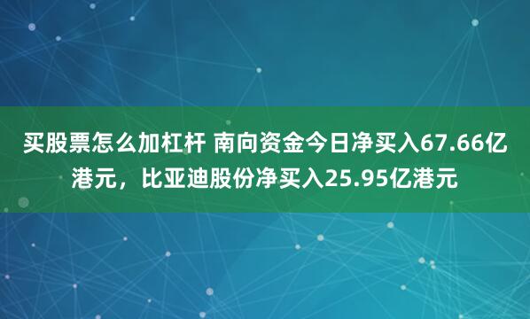 买股票怎么加杠杆 南向资金今日净买入67.66亿港元，比亚迪股份净买入25.95亿港元