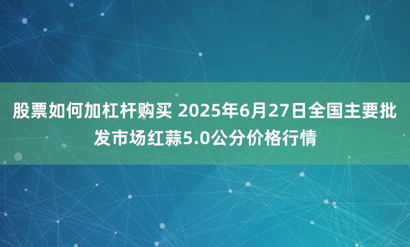 股票如何加杠杆购买 2025年6月27日全国主要批发市场红蒜5.0公分价格行情