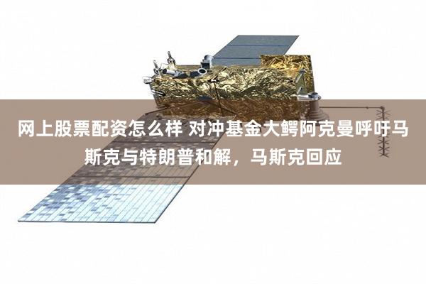 网上股票配资怎么样 对冲基金大鳄阿克曼呼吁马斯克与特朗普和解，马斯克回应