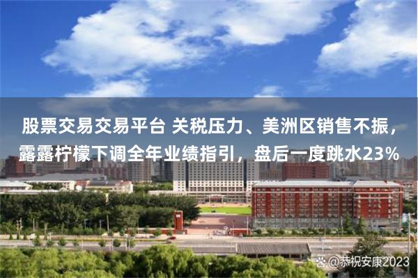 股票交易交易平台 关税压力、美洲区销售不振，露露柠檬下调全年业绩指引，盘后一度跳水23%