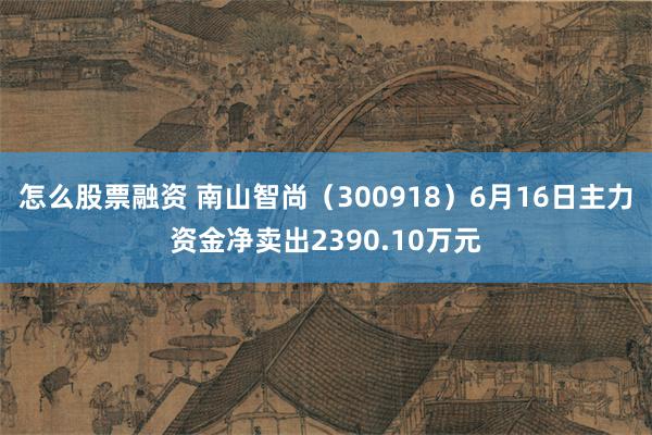怎么股票融资 南山智尚（300918）6月16日主力资金净卖出2390.10万元