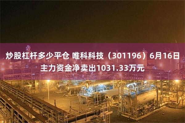 炒股杠杆多少平仓 唯科科技（301196）6月16日主力资金净卖出1031.33万元