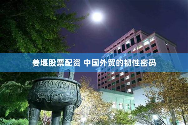 姜堰股票配资 中国外贸的韧性密码