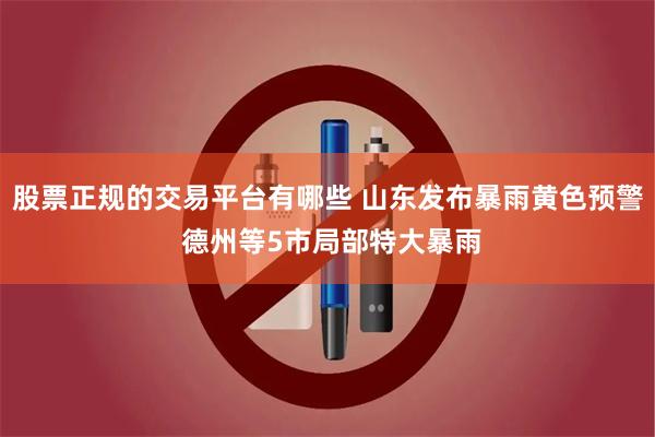 股票正规的交易平台有哪些 山东发布暴雨黄色预警 德州等5市局部特大暴雨