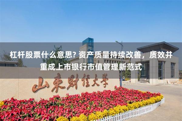杠杆股票什么意思? 资产质量持续改善，质效并重成上市银行市值管理新范式