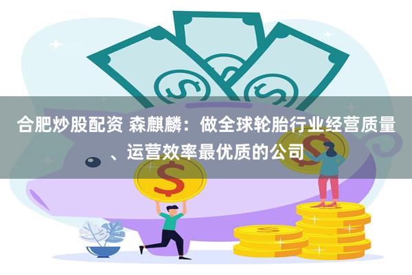 合肥炒股配资 森麒麟:做全球轮胎行业经营质量、运营效率最优质的公司