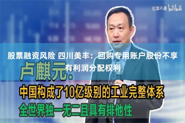 股票融资风险 四川美丰:回购专用账户股份不享有利润分配权利
