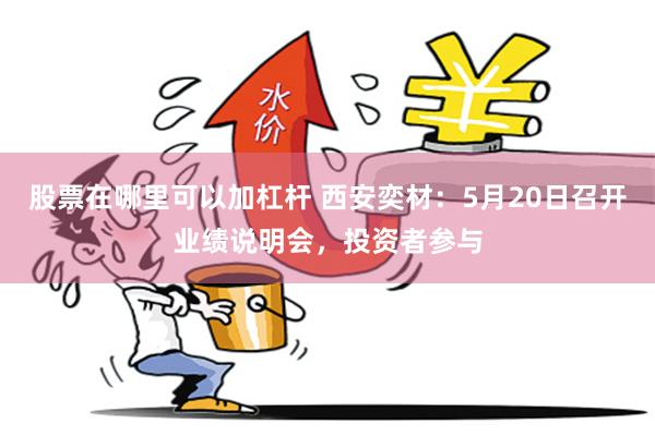 股票在哪里可以加杠杆 西安奕材：5月20日召开业绩说明会，投资者参与