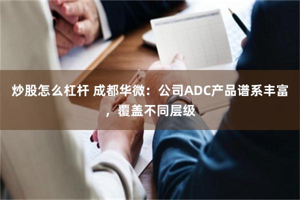 炒股怎么杠杆 成都华微：公司ADC产品谱系丰富，覆盖不同层级