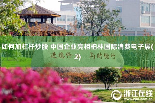 如何加杠杆炒股 中国企业亮相柏林国际消费电子展(2)