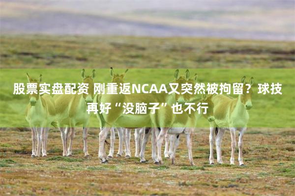 股票实盘配资 刚重返NCAA又突然被拘留？球技再好“没脑子”也不行